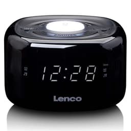 Lenco FM-klockradio med nattlampa Svart