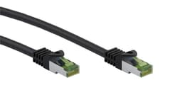 Goobay GHMT-sertifisert CAT 8.1 patchkabel, S/FTP (PiMF), svart kobberleder, LSZH halogenfri kabelkappe, 2 m