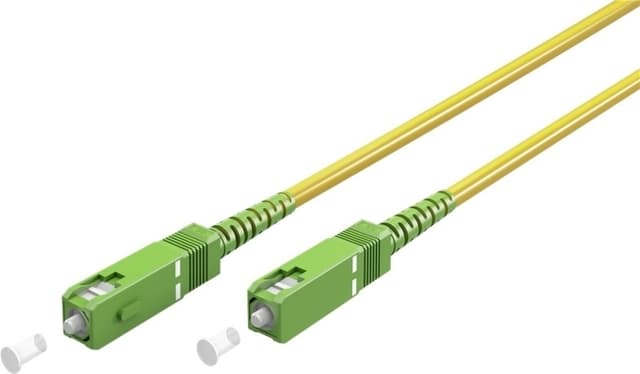 Goobay Fiberoptisk kabel (FTTH), Singlemode (OS2) Yellow, gul (Simplex), 2 m plugg SC-APC (8°) > plugg SC-APC (8°), halogenfri kabelhölje (LSZH)
