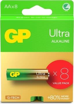 GP Batteri Ultra Alkaline AA LR6 8-Pack