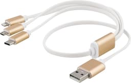 EPZI yleiskäytt. latauskaap., USB-C, Lightning, Micro USB, USB-A, 50cm