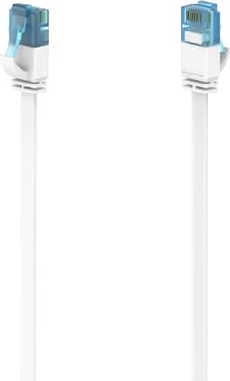 Hama Nätverkskabel Cat6A 10Gbit/S U/Utp Platt Vit 15m