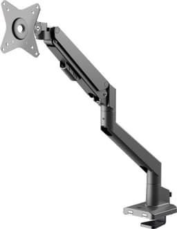 Goobay Single skärmfäste med gasfjäder, svart för bildskärmar från 17 till 32 tum (43 - 81 cm), max. 9 kg, enkel snap-in-montering av armarna