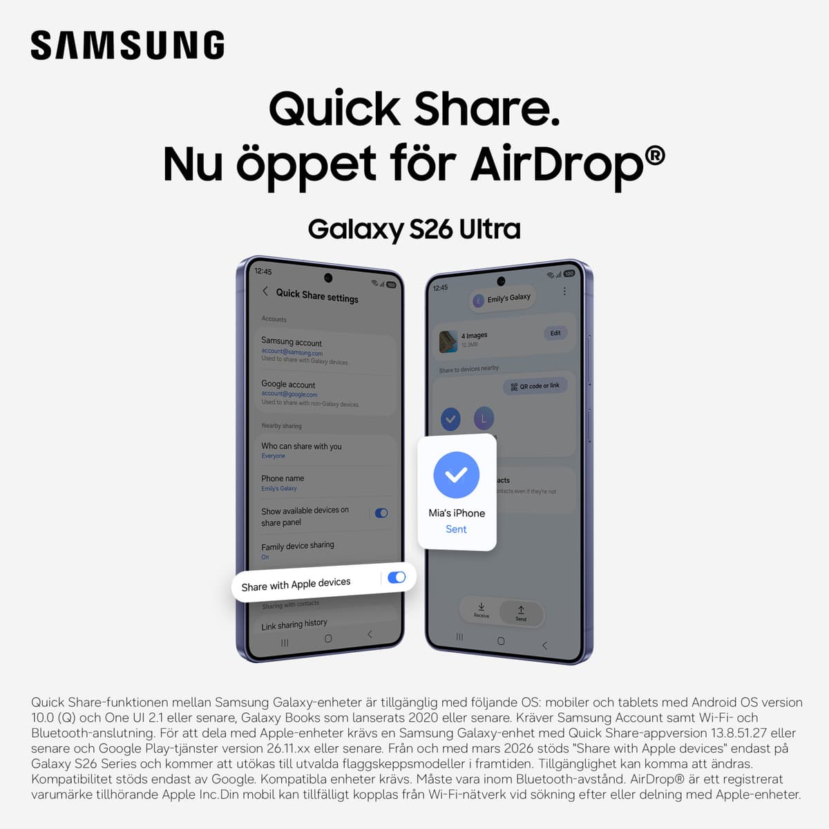 Samsung Galaxy S26 5G 12/256 GB svart