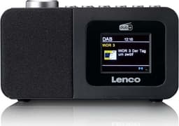 Lenco DAB+/FM-radiovækkeur med farvedisplay, sleeptimer og dobbelt alarmfunktion Sort