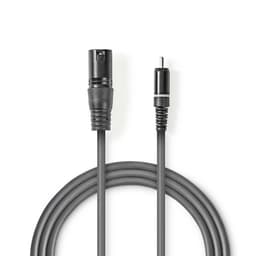 Nedis Ubalansert lydkabel | XLR 3-Pin Han | RCA Han | Nikkel belagt | 1.50 m | Rund | PVC | Mørk Grå | Pappetui