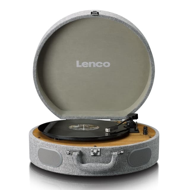 Lenco Retro-pladespiller i træ med indbyggede højttalere, Bluetooth® og AT3600L-patron Grå