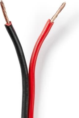 Nedis Højtaler Kabel | 2 x 1.50 mm² | CCA | 100 m | Runde | PVC | Rød / Sort | Folie