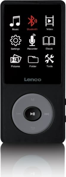 Lenco MP3/MP4-afspiller med Bluetooth® og 8 GB intern hukommelse Sort