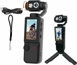 Videokamera Actionkamera 4K 180 graders roterende linse Autofokus Sportskamera