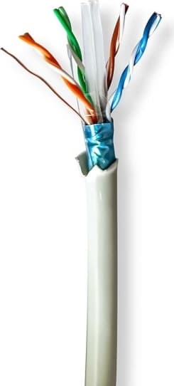 Nedis CAT6 netværkskabel rulle | Solid | F/UTP | Kobber | 305 m | Indendørs | Runde | LSZH | Grå | Trækboks