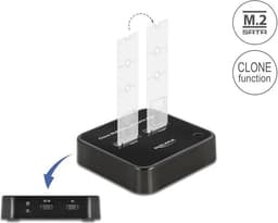 DeLOCK M.2 Docking Station for 2 x M.2 SATA SSD with Clone function
