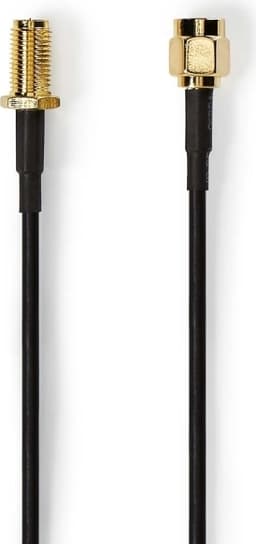Nedis Antennekabel | RP SMA Han | RP SMA Hun | Gull belagt | 50 Ohm | Singel Skjermet | 2.00 m | Rund | PVC | Sort | Label