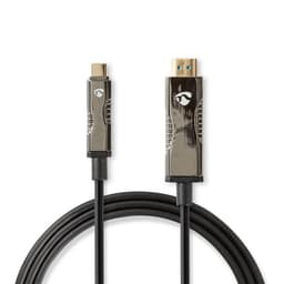 Nedis AOC USB-kaapeli | USB-C™ Uros | HDMI™ liitin | 18 Gbps | 50.0 m | Pyöreä | PVC | Musta | Pakkaus
