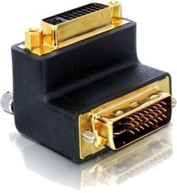 DeLOCK DVI-adapter, Dual Link DVI-D ha-ho, vinklad, guldpl, svart (65173)