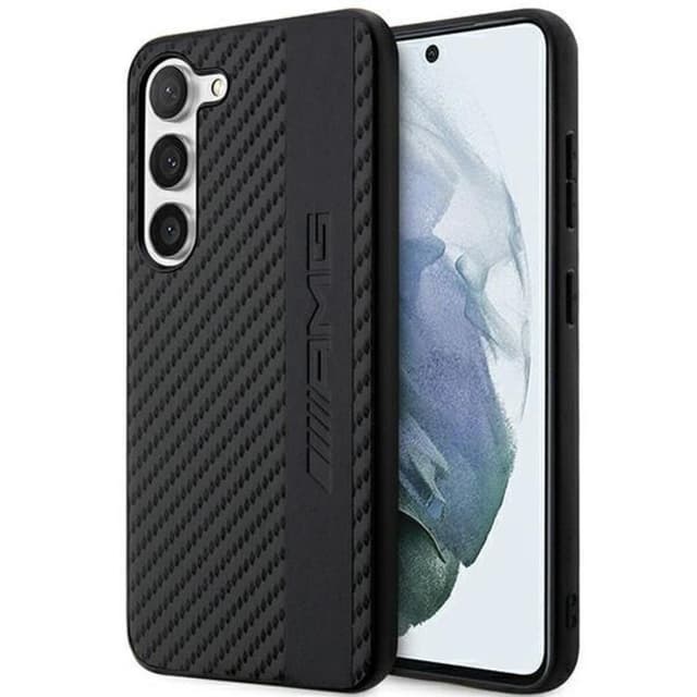 AMG Galaxy S23 Plus Etui Carbon Stripe & Præget - Sort