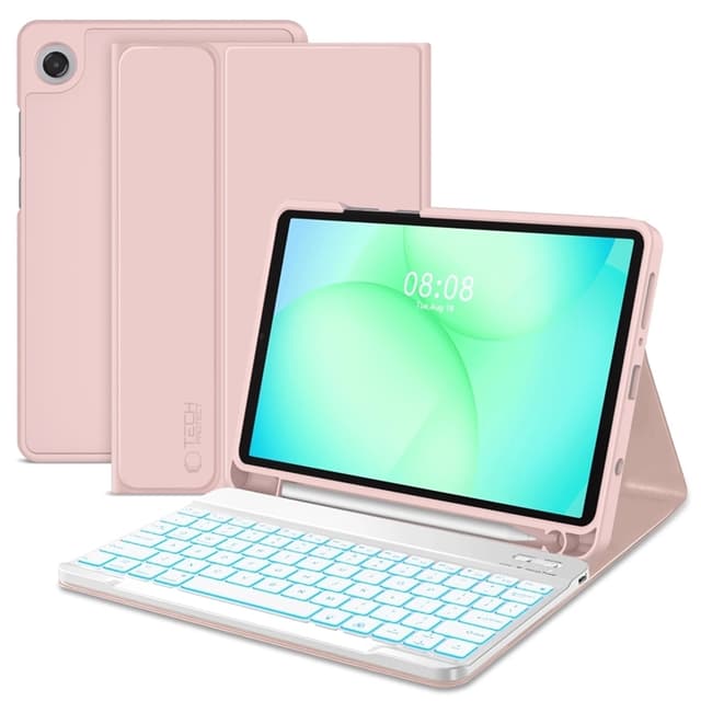 Tech-Protect Galaxy Tab A9+ Fodral med Engelskt Tangentbord - Rosa