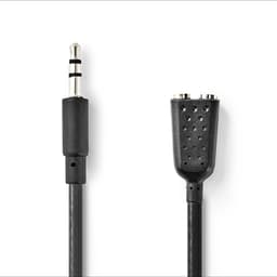 Nedis Stereo lydkabel | 3.5 mm Han | 2 stk. 3.5 mm, hunn | Nikkel belagt | 0.20 m | Rund | Boks