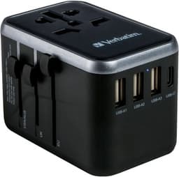 Verbatim Universell reseadapter UTA-04 PD61W/QC / 3xUSB / 2xTyp-C
