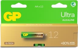 GP Ultra Alkaline-batteri, storlek AA, 15AU/LR6, 1,5V, 12-pack