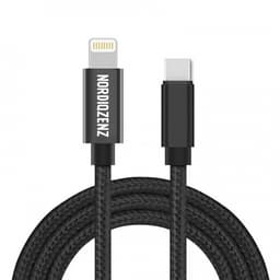 NORDIQZENZ USB-C til Lightning tekstilkabel, 3 m, sort