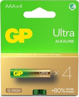 GP Batteri Ultra Alkaline AAA LR03 4-Pack