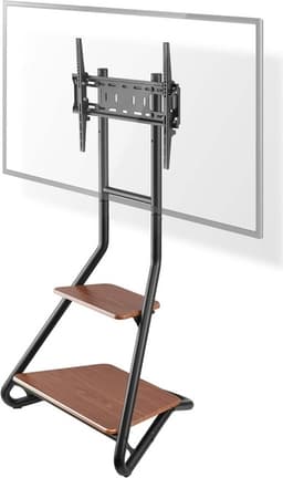 Nedis Golvstativ | 37 - 75 "" | Maximal skärmvikt som stöds: 40 kg | Bauhaus Design | Justerbar förinställda höjder | MDF / Stål | Brun / Svart