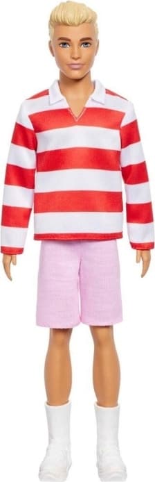Barbie Fashionista Ken dukke med røde og hvite striper (HYV01)