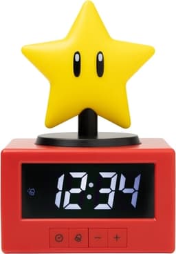 Paladone Super Mario – Vekkerklokke med Super Star-ikon