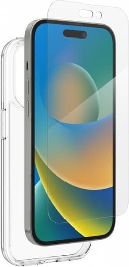 ZAGG Bundle-pakke: Skjermbeskytter + gjennomsiktig etui til iPhone 14