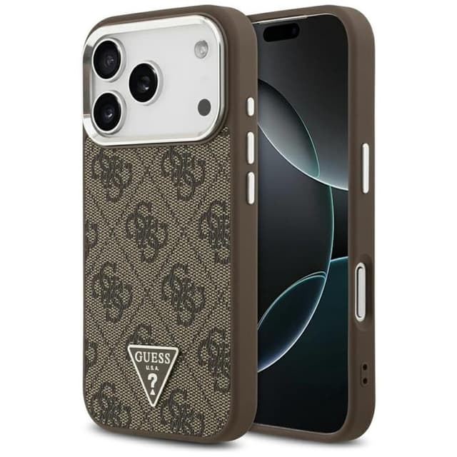 Guess Mobilskal till iPhone 17 Pro MagSafe 4G Triangle Logo - Brun