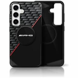 AMG Telefontaske til Galaxy S25 Plus MagSafe Dobbeltlags Rhombs - Sort