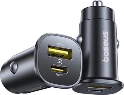Baseus Billaddare 30W USB-A - USB-C GoTrip - Svart