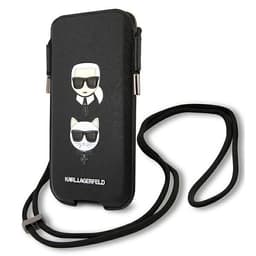 Karl Lagerfeld Saffiano Ikonik Karl&Choupette Head Halsbandsfodral - Grå