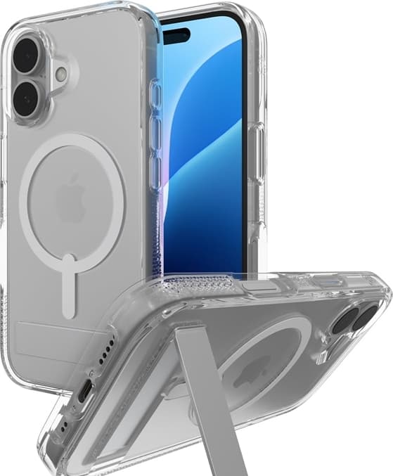 Zagg Mobilskal till iPhone 16 Plus Magsafe Kickstand Crystal