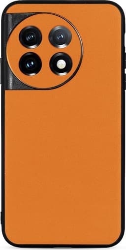 Mobilskal till OnePlus 11 Äkta Läder Coated TPU - Orange