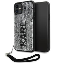 Karl Lagerfeld Mobilskal till iPhone 11/XR Sequins Cord - Silver