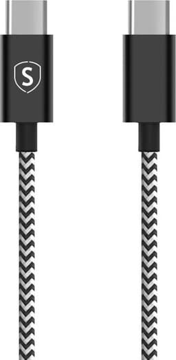 SiGN Skin USB-C till USB-C kabel 2.1A 2m - Svart/Vit