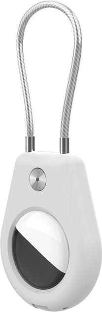 AirTag Skal med Stålkabel - Vit