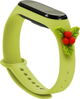 Xiaomi Mi Smart Band 5/6 Silikon Strap Xmas Mistletoe - Grön