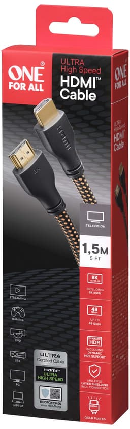 One For All Ultra Højhastigheds HDMI-kabel (1,5 m)