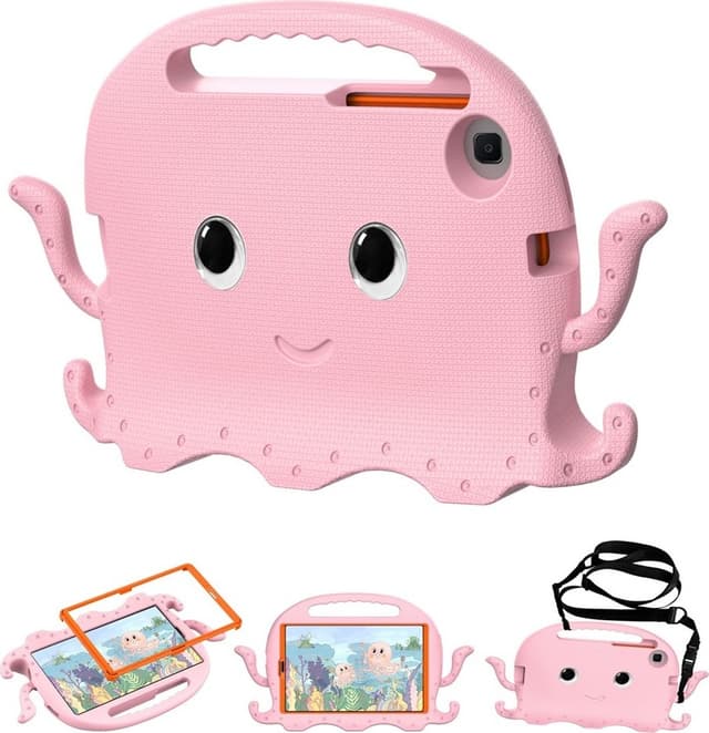 SKALO Samsung Galaxy Tab A11 3D Cartoon Børncover - Pink