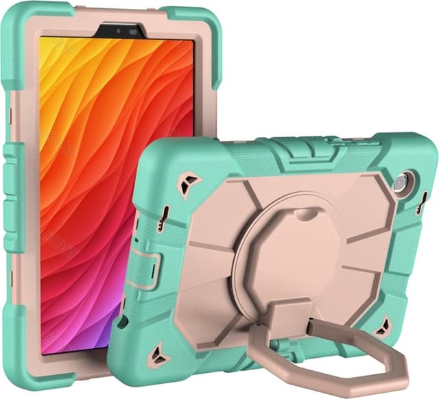 SKALO Samsung Galaxy Tab A11 Extra Stöttåligt Armor Ring Cover - Turkis