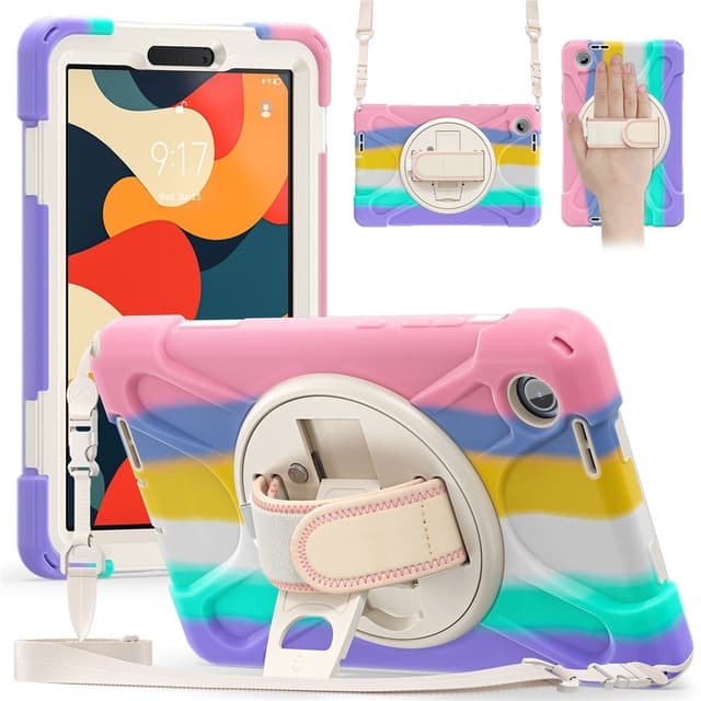 SKALO Lenovo Tab One Armor 360 Handtag Axelrem Fodral - Rainbow