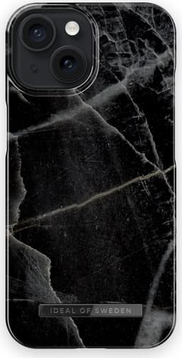 Printed Case iPhone 15 Black Thunder Marble