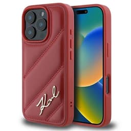 Karl Lagerfeld Mobilskal till iPhone 16 Pro Quilted Signature - Röd