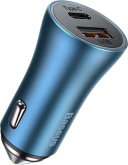 Baseus Billaddare USB-A/USB-C 40W - Blå