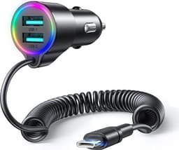 Joyroom 3in1 Billaddare 2x USB Till USB-C Kabel 1.5m 17W - Svart