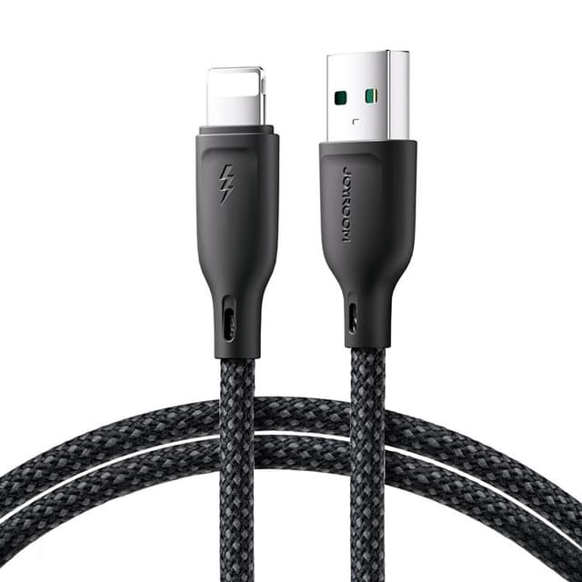 Joyroom USB-A till Lightning kabel Multi-Color 3A 1m - Svart