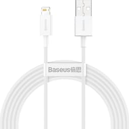 Baseus Superior USB-A till Lightning kabel 2m - Vit